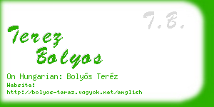 terez bolyos business card